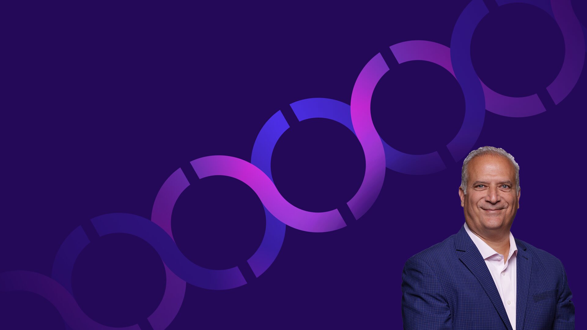 Founder of Aqaba Digital Ramsey Sweis, with DNA background for Aqaba Digital